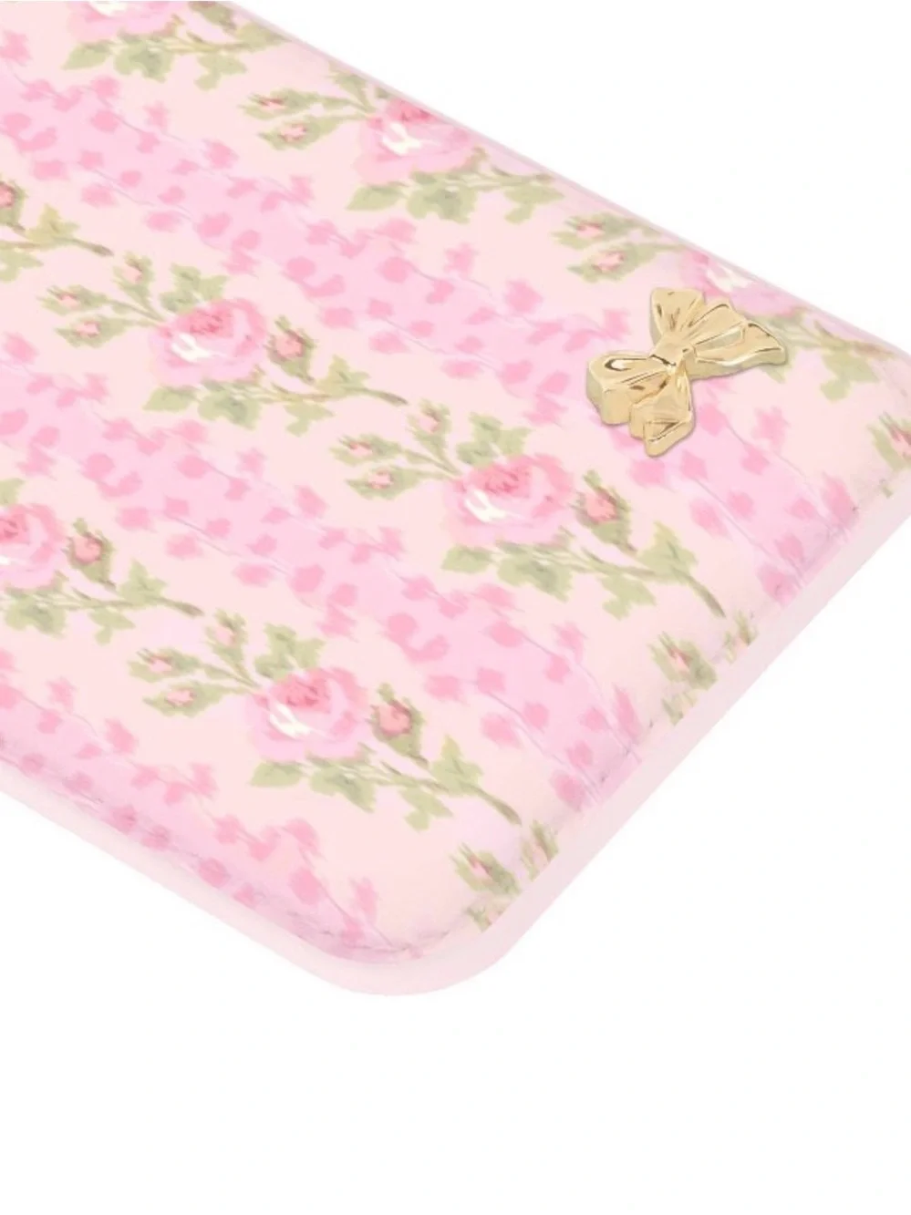 LoveShackFancy x Target Pink Floral Card Pocket with Gold Bow Accent